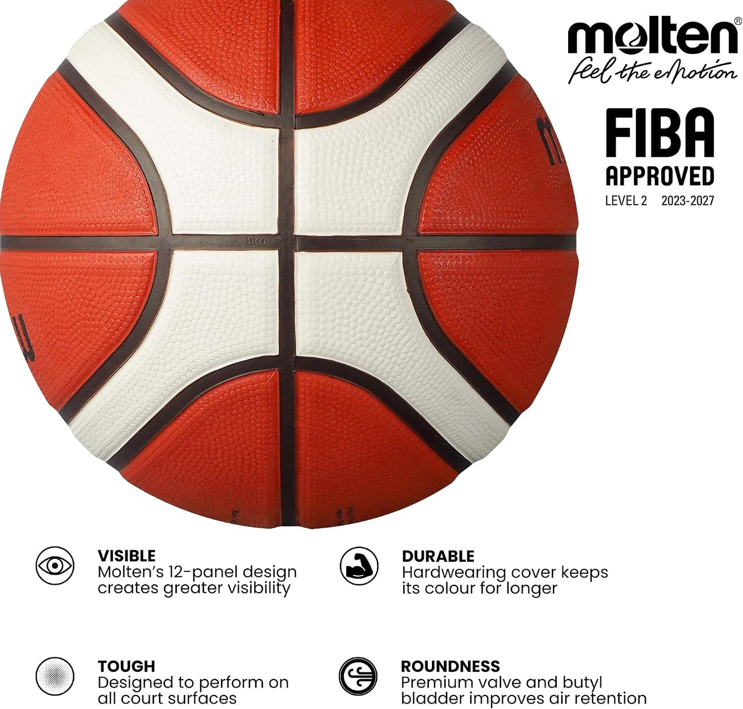 Balón Baloncesto Molten BG2010 Tamaño 6 Naranja