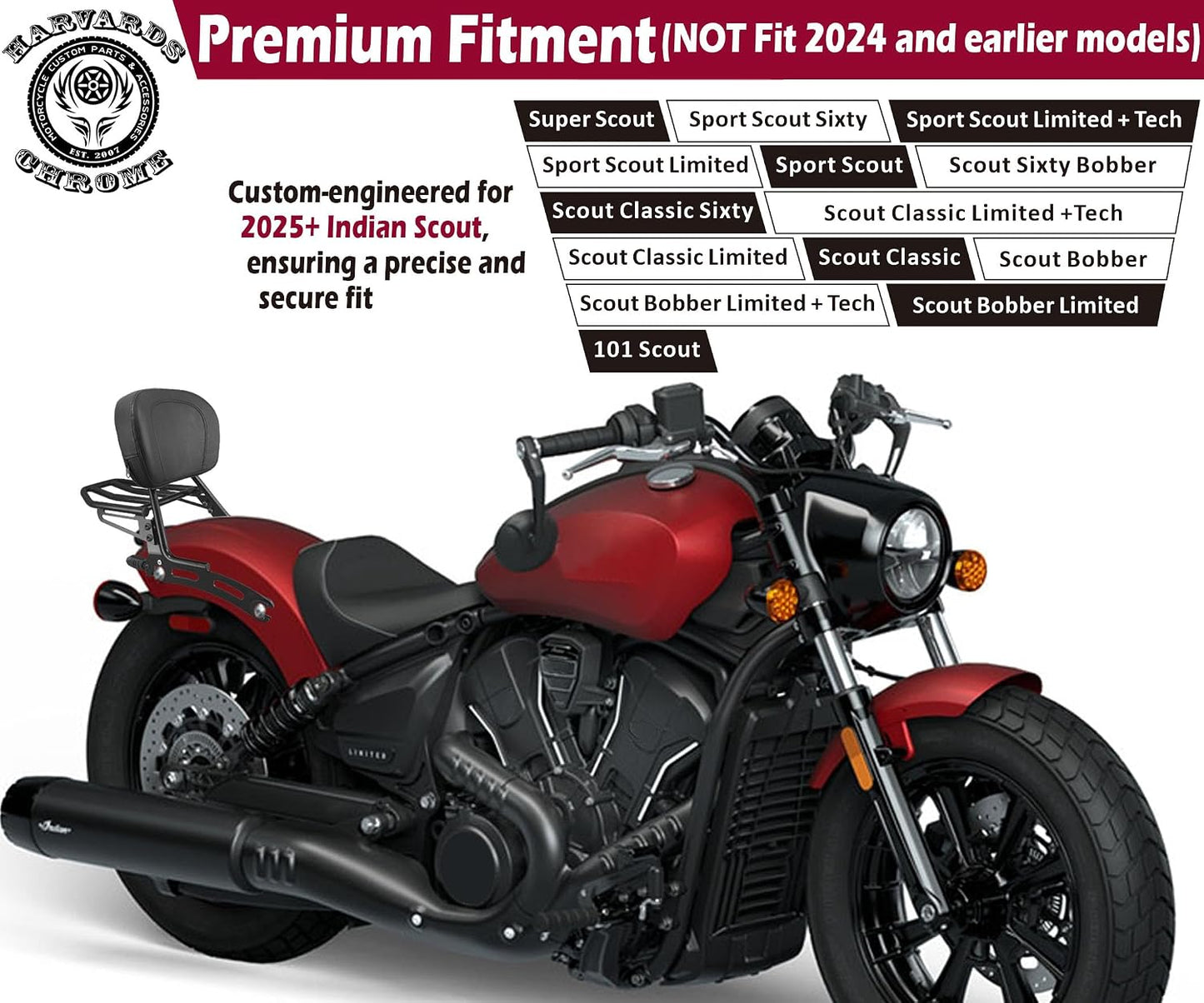 Respaldos pasajero portaequipajes Super Scout Bobber 2025