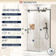 Puerta ducha corrediza 44-48pulg x76pulg vidrio templado negro mate