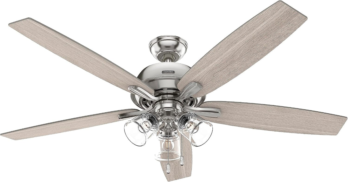 Ventilador techo 152cm luces LED 5 aspas dormitorio sala