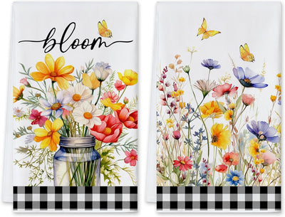 Set 2 Toallas Cocina Florales 18x26pulg