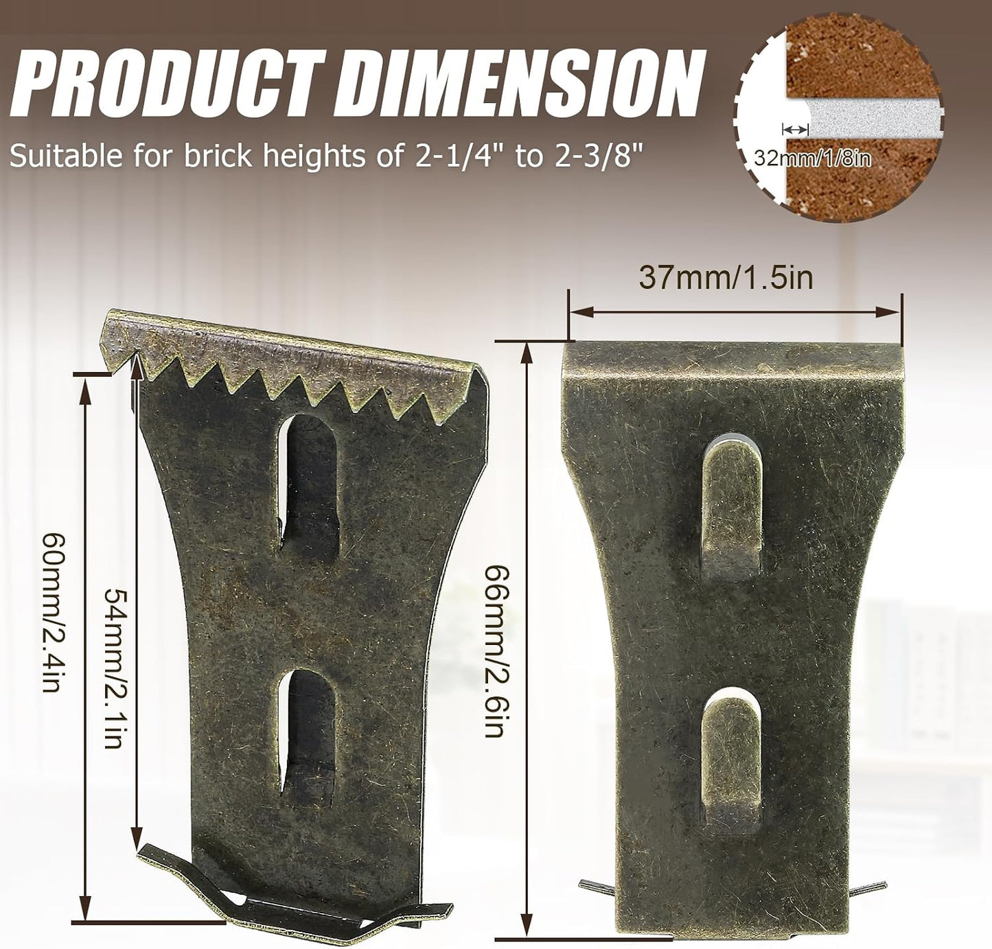 16 Ganchos Metal para Pared Externa 2-1/4 a 2-3/8pulg