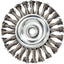 Rueda alambre nudo 4x1/2x5/8-11 acero inox con adaptadores