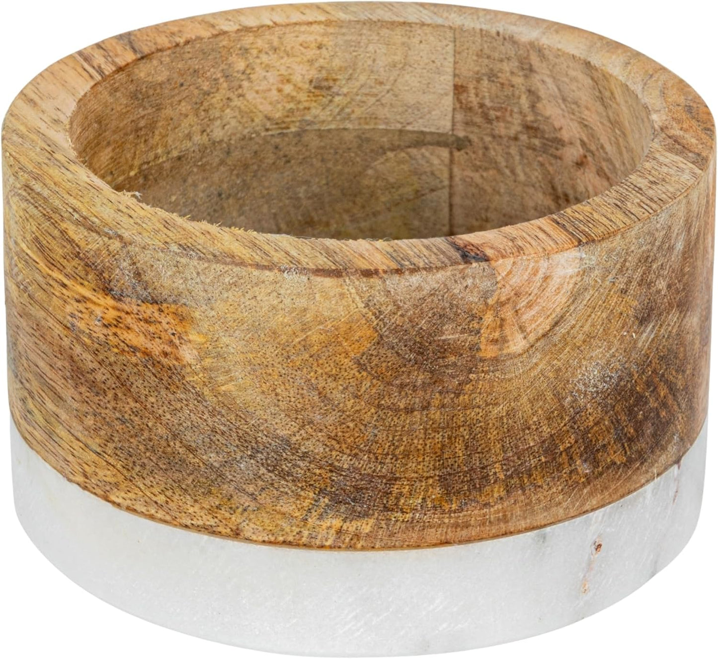 Soporte botellas madera y mármol mango