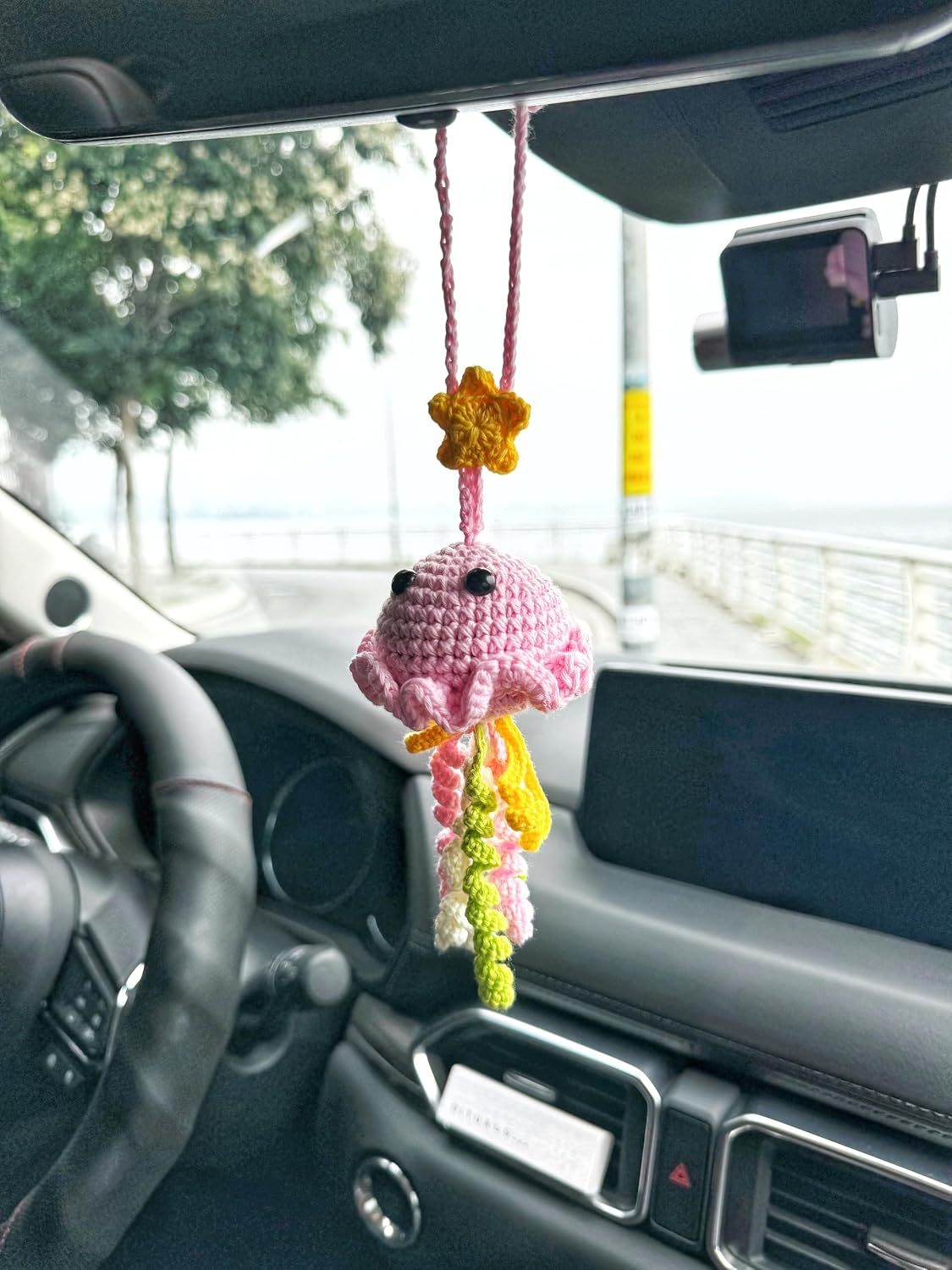 Porta espejo retrovisor tejido conejito bandera americana