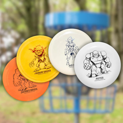Set 4 Discos Golf con Putter y Conductores