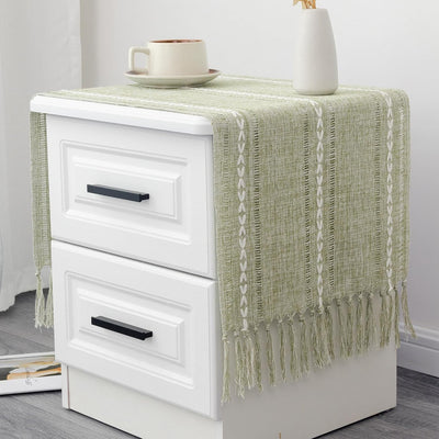 Mesa rústica salvia trenzado lino 36pulg decoración