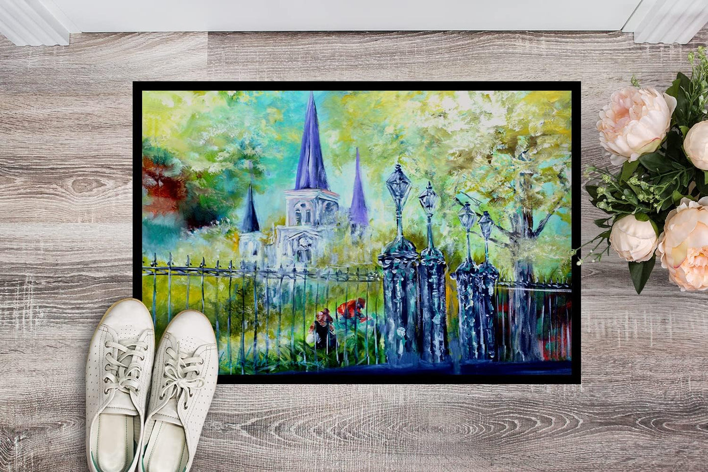 Tapete puerta 24x36" diseño catedral San Luis antiderrap