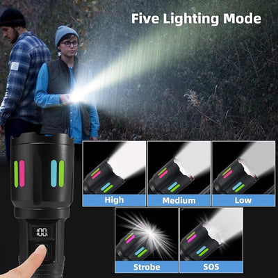 Linterna USB C 5 modos LED brillante para hogar y senderismo