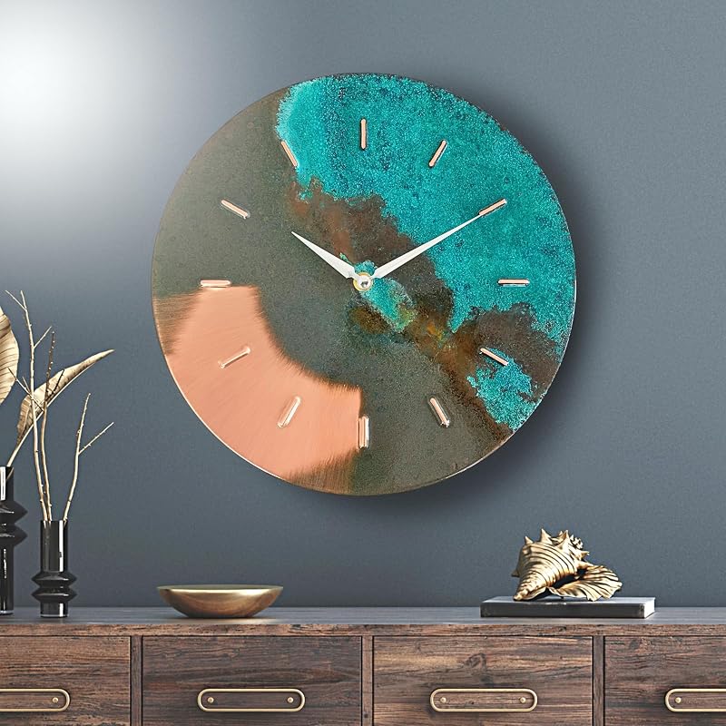 Reloj pared moderno 12pulg color turquesa