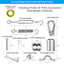 Kit suspensión luces cadena cable acero inox 150pies PVC