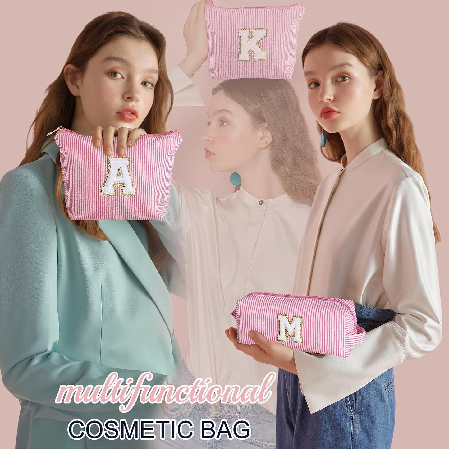 Bolsa maquillaje viaje regalo personalizado rosa