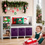 Cubos plegables tela para armario y juguetes pack 2 morado