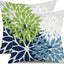 2 Fundas Almohada 20x20" Impermeables Azul/Verde