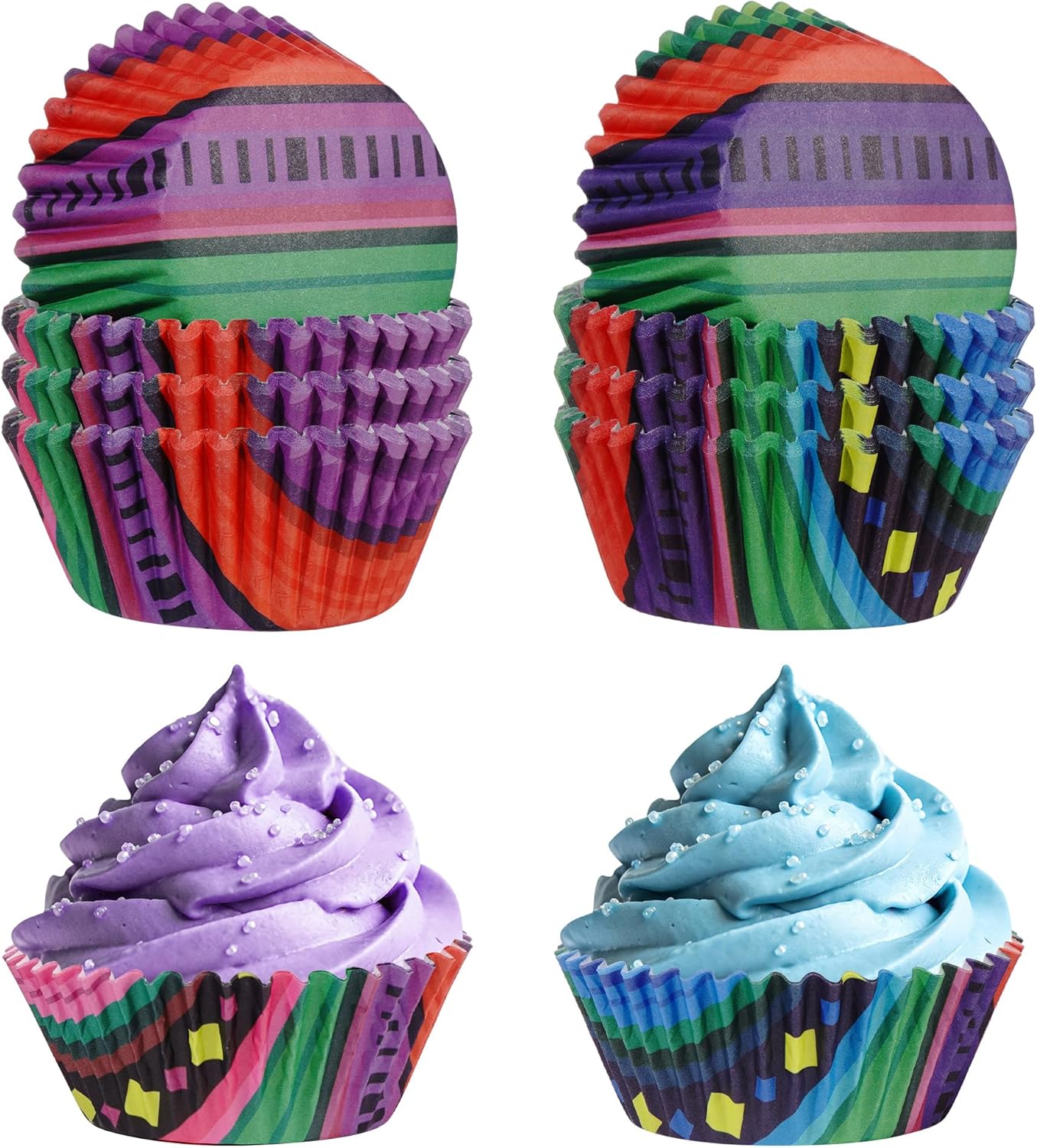 Forros cupcakes 200 tazas papel fiesta mexicana coloridas