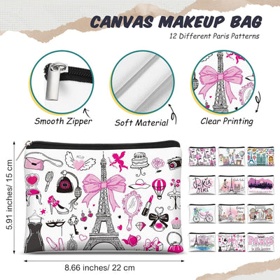 Bolsa cosméticos cremallera recuerdos viaje París Chicago