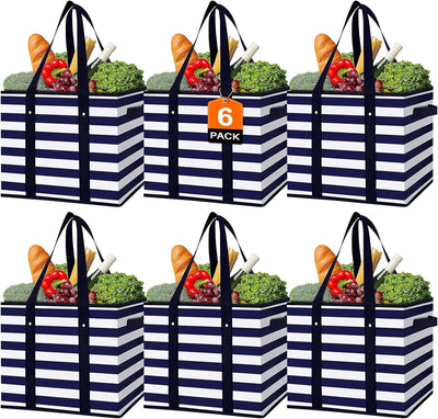 6 Pzas Bolsas Compras Reutilizables Grandes Plegables