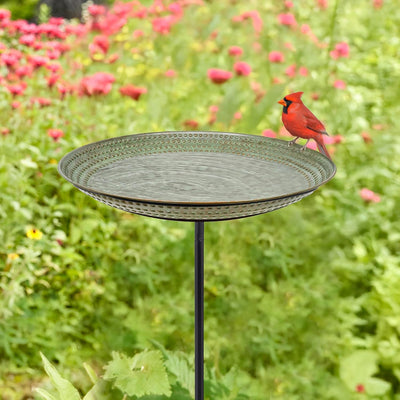 Baño para pájaros en poste jardín 18pulg