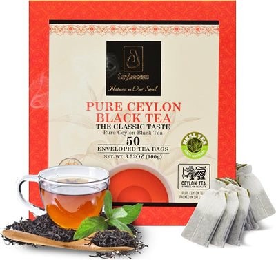 Té negro Ceylon 50 bolsas aluminio BOPF rico en antioxidante