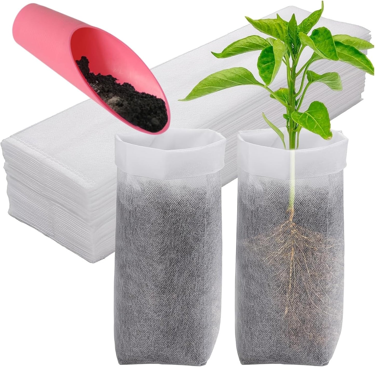 Bolsas cultivo tela no tejida para plantas 9.85x9.85pulg