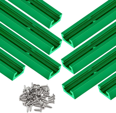 Pistas T aluminio 48pulg 8pzas doble corte color verde