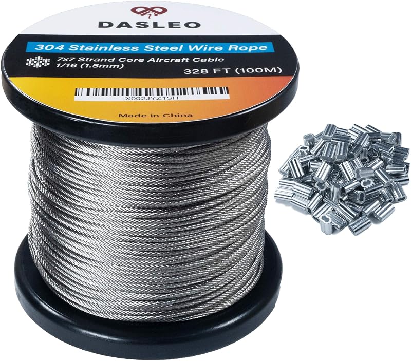 Cuerda acero inox 328ft 1/16" 100 fundas reloj arena