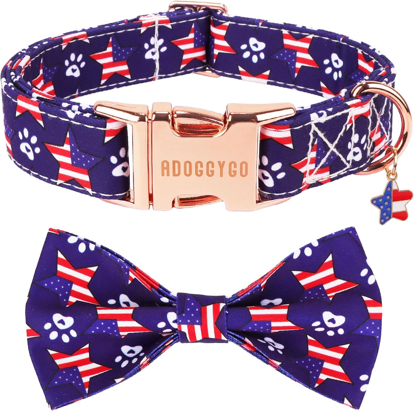 Collar perro mediano bandera estrellas