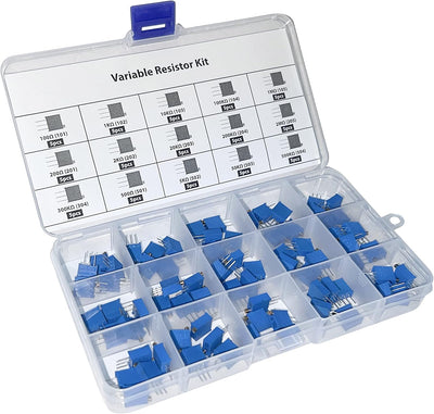 Kit potenciómetro multiturn 75 pzas surtido 3296w