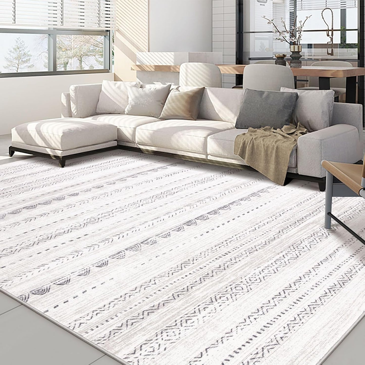 Tapete estilo marroquí 5x7ft lavable para sala dormitorio