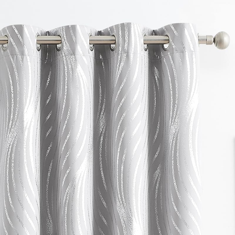 Cortinas opacas patrón lámina gris 84pulg sala