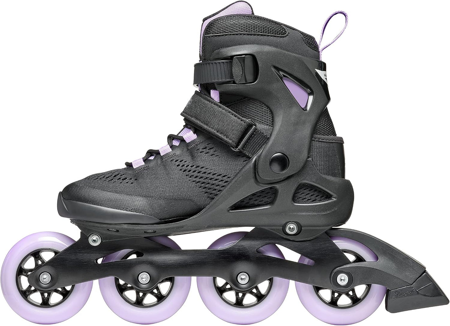 Patines en línea mujer color negro y lavanda rendimiento