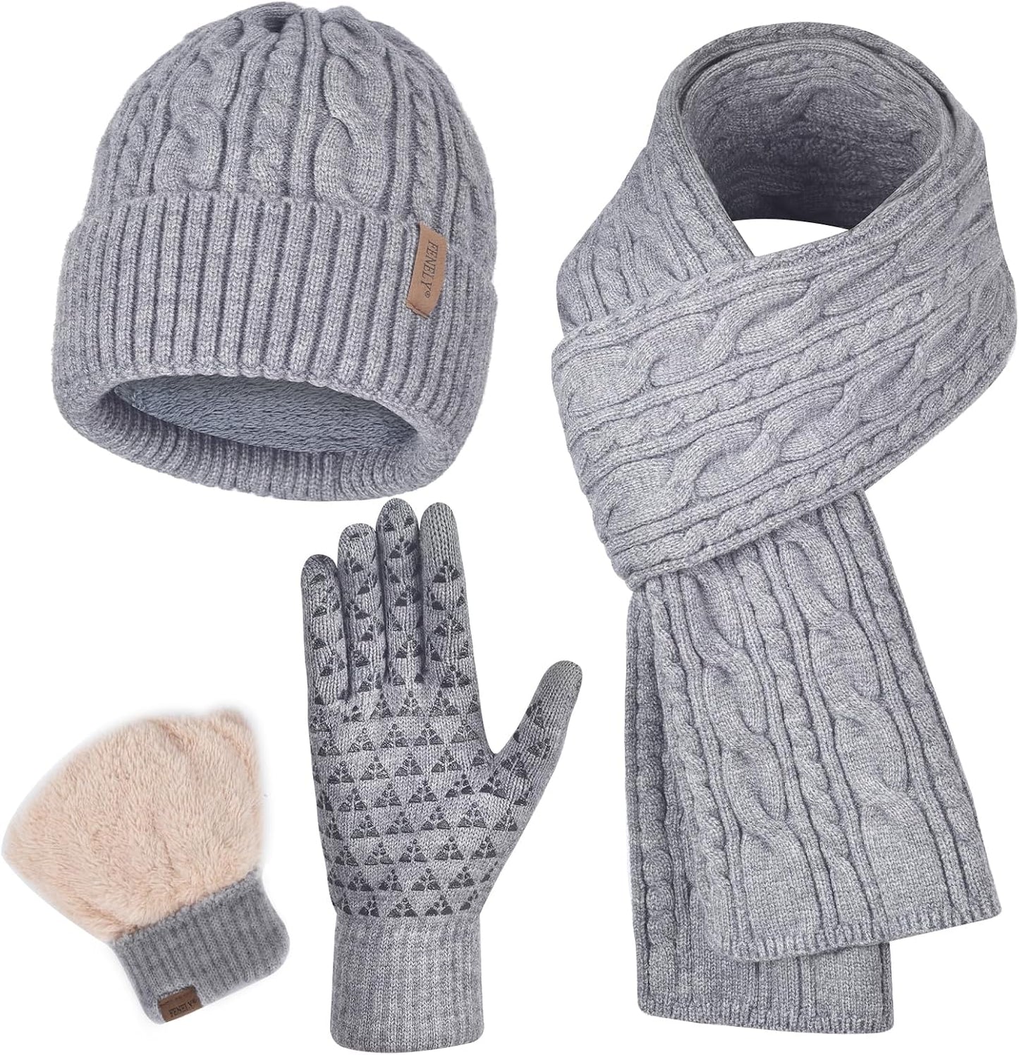 Conjunto bufanda gorro invierno hombre forro polar