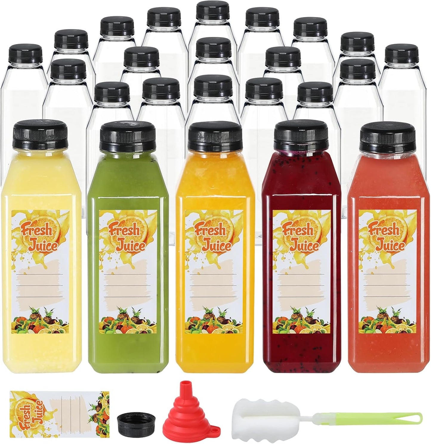 24 Botellas Plástico 16oz Reutiliz. Tapas Fugas