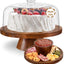 Soporte tartas cristal 28.9cm madera acacia 6en1