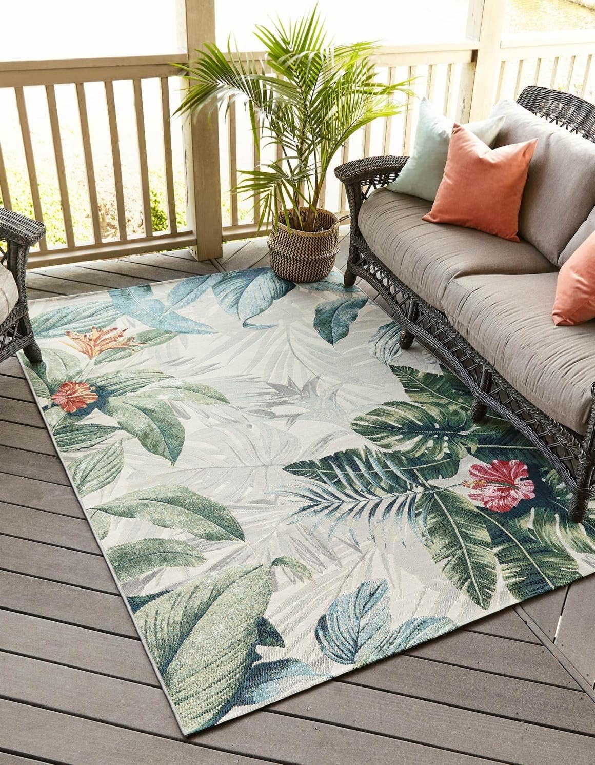 Alfombra área Kula 4x6ft rectangular multicolor gris