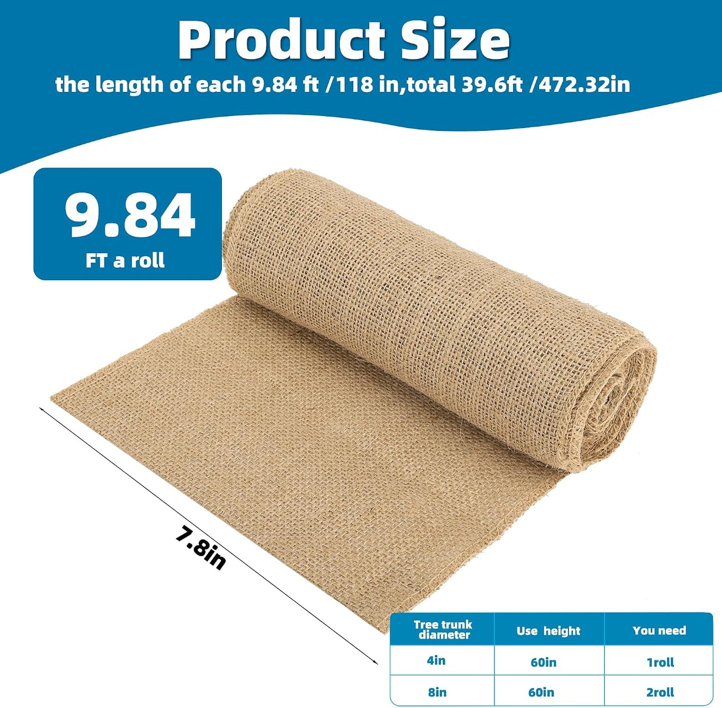4 Envolturas Arpillera Yute 7.8x9.8ft Protección Árboles
