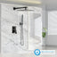 Set grifo ducha negro sistema lluvia cabezal cuadrado 8pulg