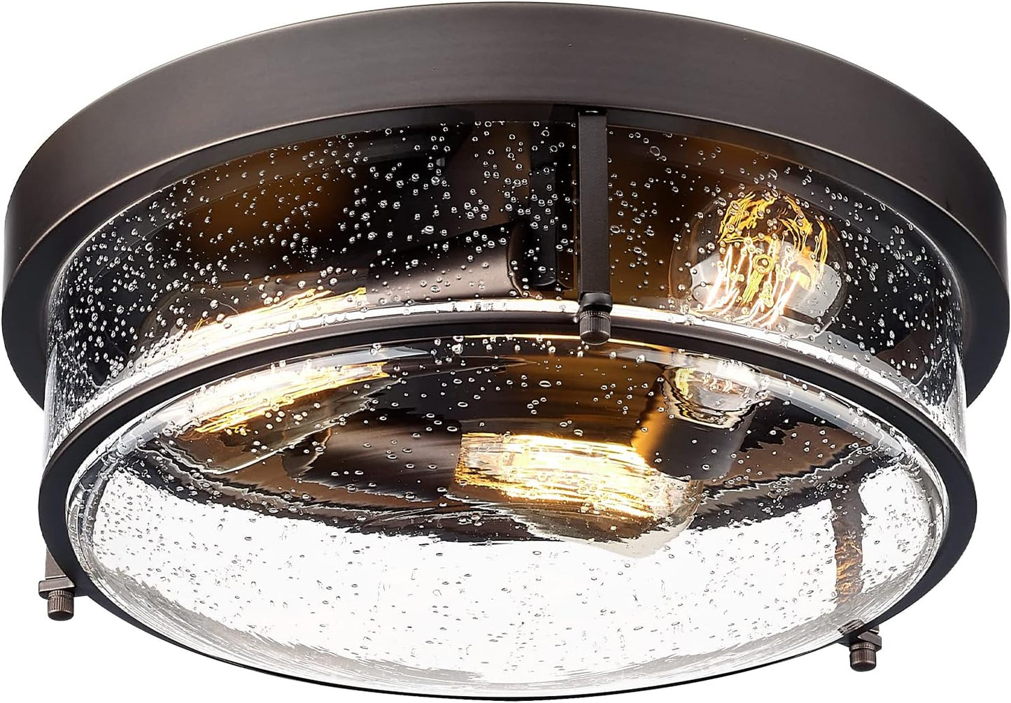 Lámpara techo empotrada 15pulg 3 luces bronce vidrio