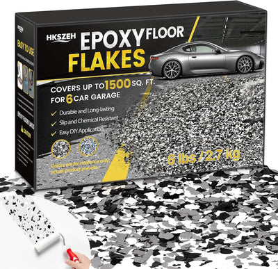 Copos epoxi suelo 6lb negro gris blanco 0.18pulg chips