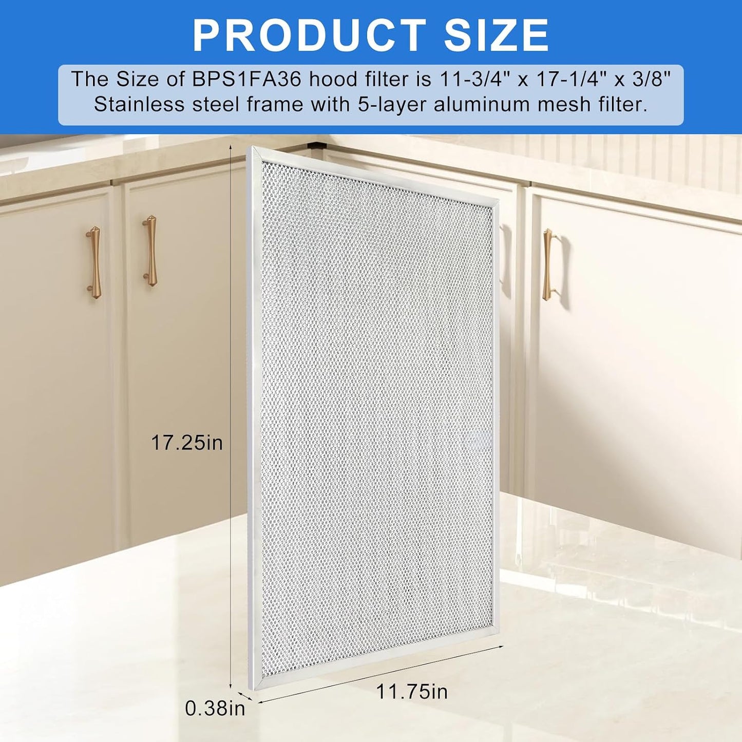 2 Filtros Campana Acero Inox 11-3/4x17-1/4pulg Nutone Allure 36
