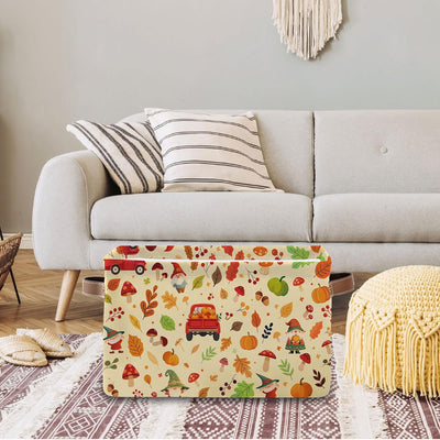 Cesta regalo otoño hojas arce asas ropa juguetes