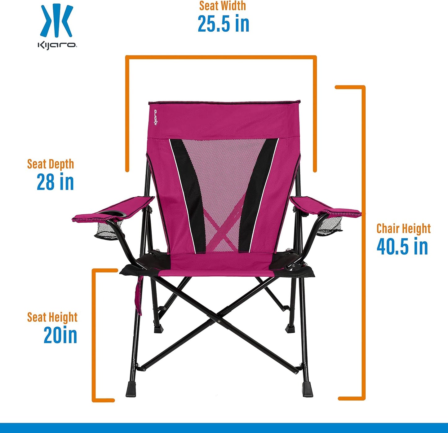 Silla camping XXL Dual Lock plegable 400lb deportes