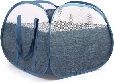 Cesta lavandería plegable resistente azul para hogar viajes