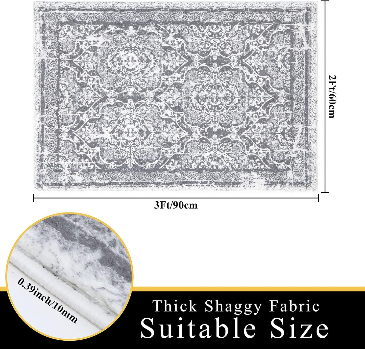 Alfombra antideslizante lavable estilo granja 61x91cm