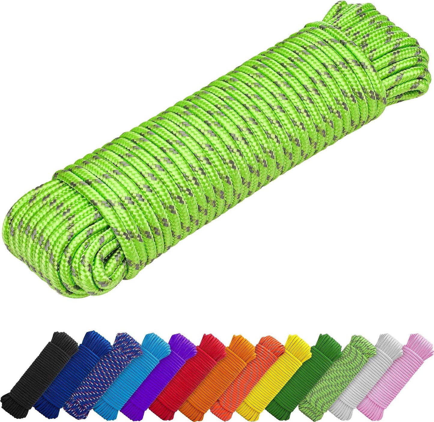 Cuerda trenzada diamante ligero 90piesx3/8pulg gris verde