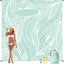 Manta playa impermeable secado rápido 79x83pulg color cian