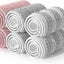 Almohadillas microfibra reutilizables 13pulg set 6 rosa gris