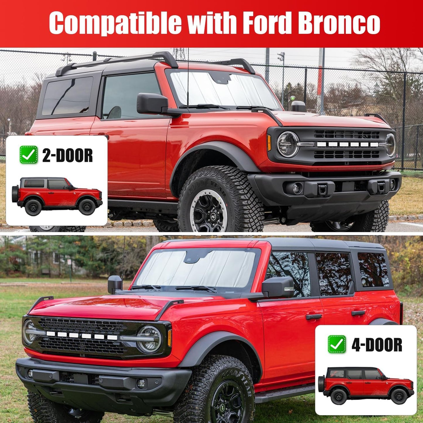Parasol plegable para parabrisas Ford Bronco bloquea UV