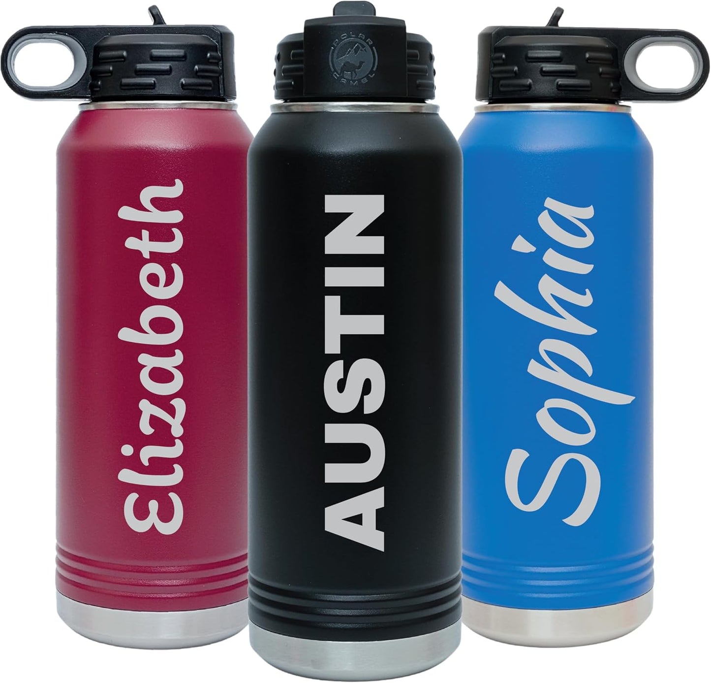 Botella agua acero inox doble pared 12-40oz con nombre
