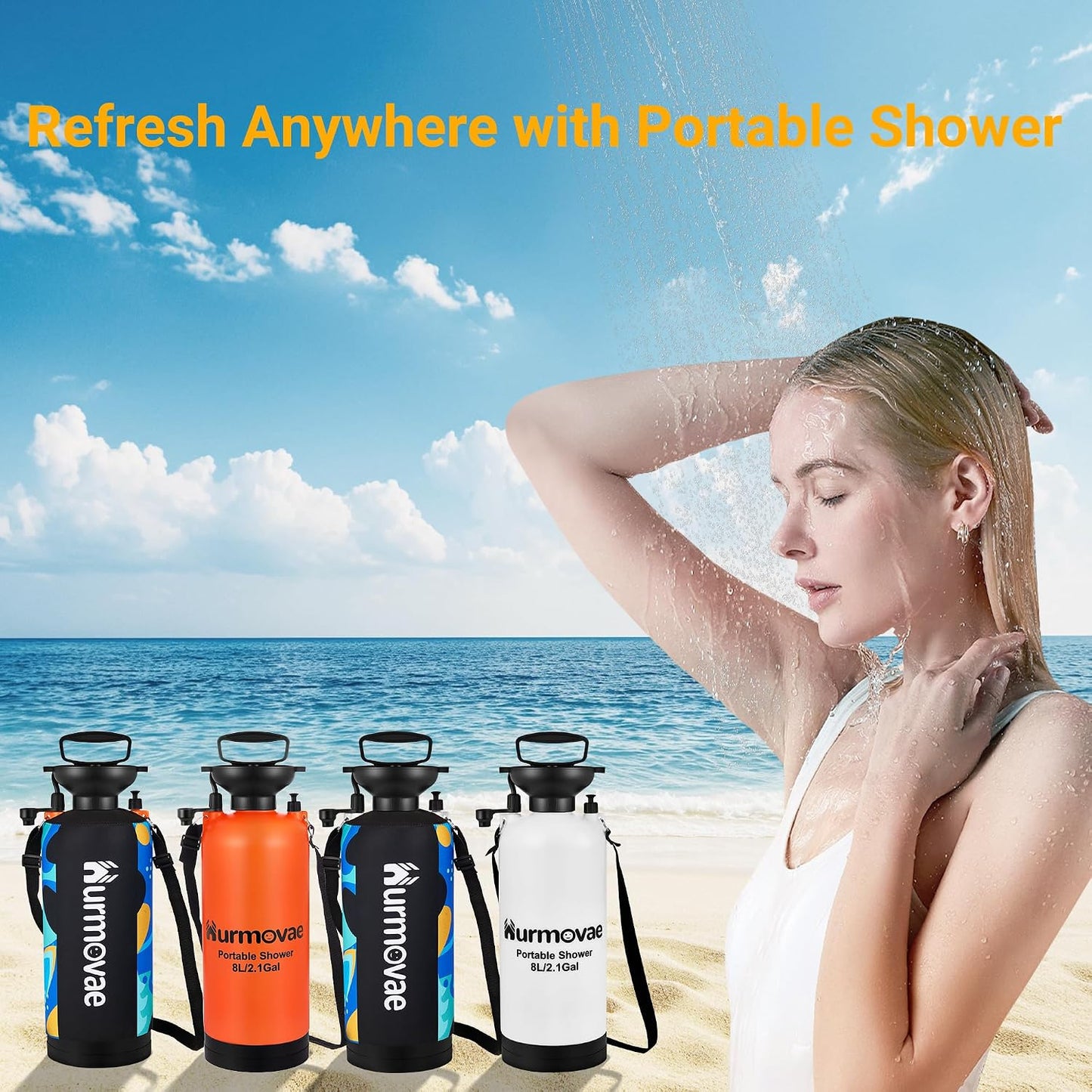 Ducha portátil 8L 10 modos funda nailon sin electricidad